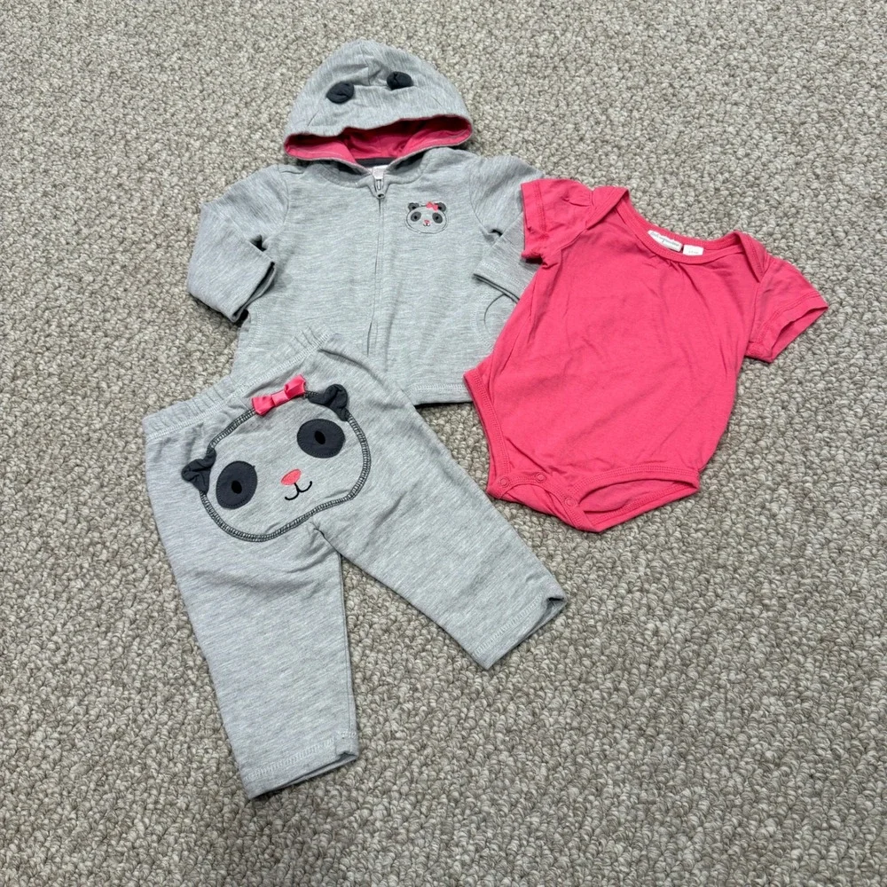 First Impressions Baby Girls Panda Outfit 3 Piece Set Size 6-9‎ Months